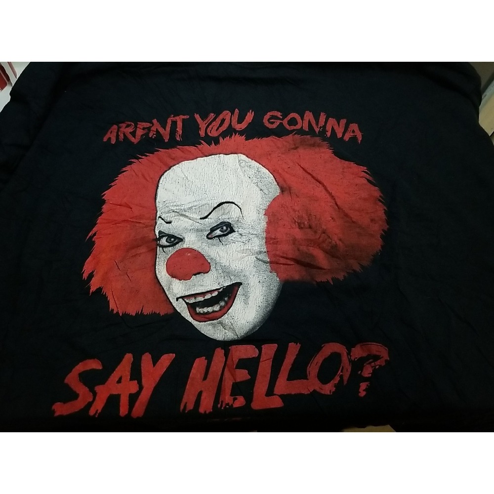 IT The Movie T-Shirt Pennywise Arent You Gonna Say Hello Black Mens 2XL‎ Horror
